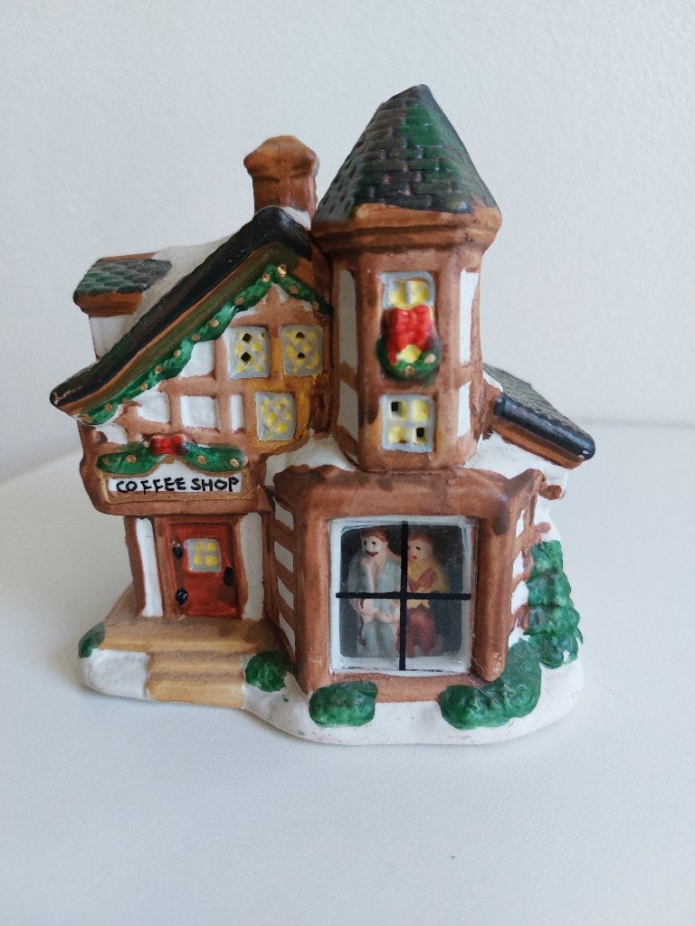 Nostalgisch kersthuisje Coffee shop, Ophalen of Verzenden, Gebruikt