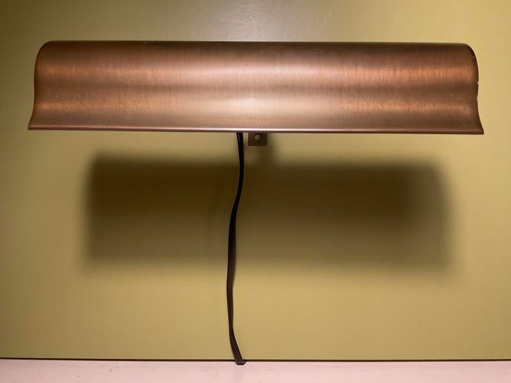 Vintage schilderijlampje messing e14 fitting 20 cm breed, Huis en Inrichting, Lampen | Wandlampen, Ophalen of Verzenden, Gebruikt
