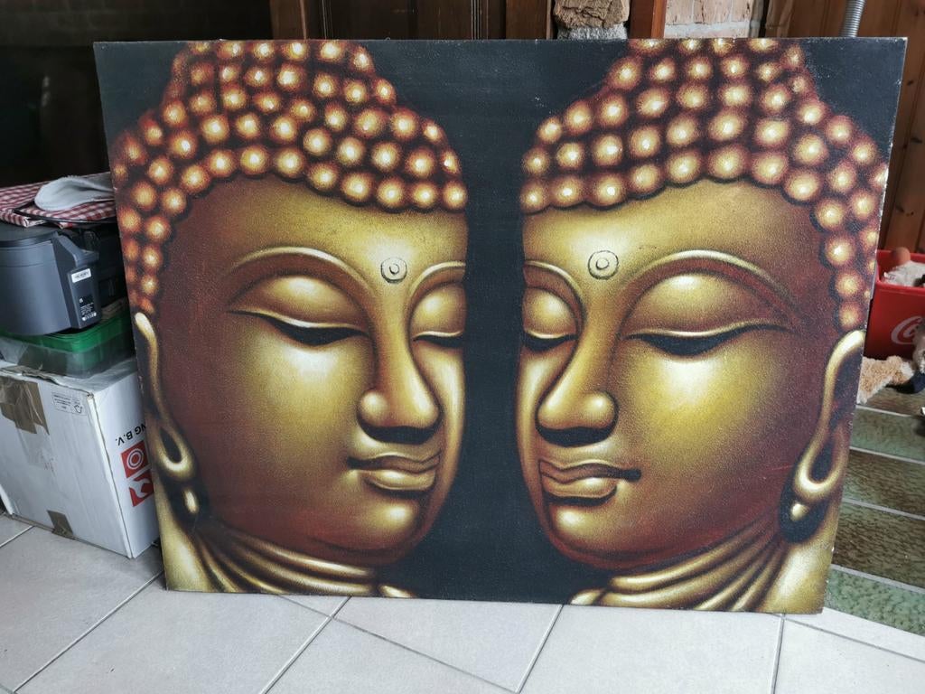 Boeddha schilderij, Ophalen, Zo goed als nieuw, Schilderij, 75 cm of meer