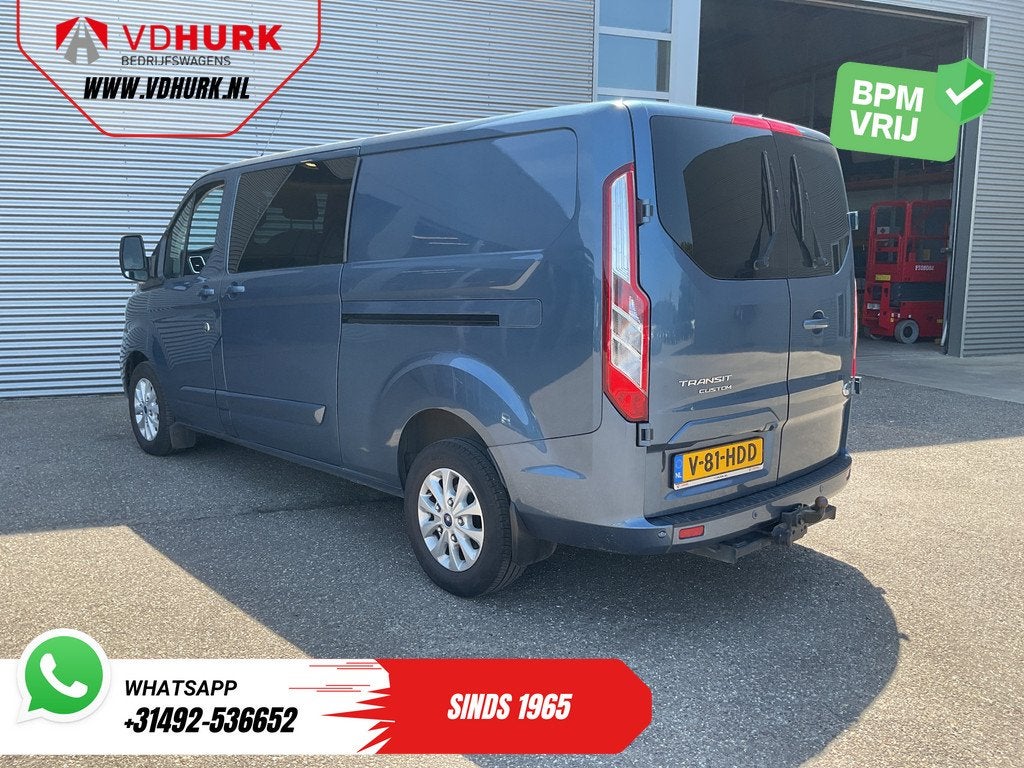 Ford Transit Custom 2.0 TDCI 170 pk Aut. DC Dubbel Cabine 2x, Euro 6, 4 cilinders, Blauw, Diesel