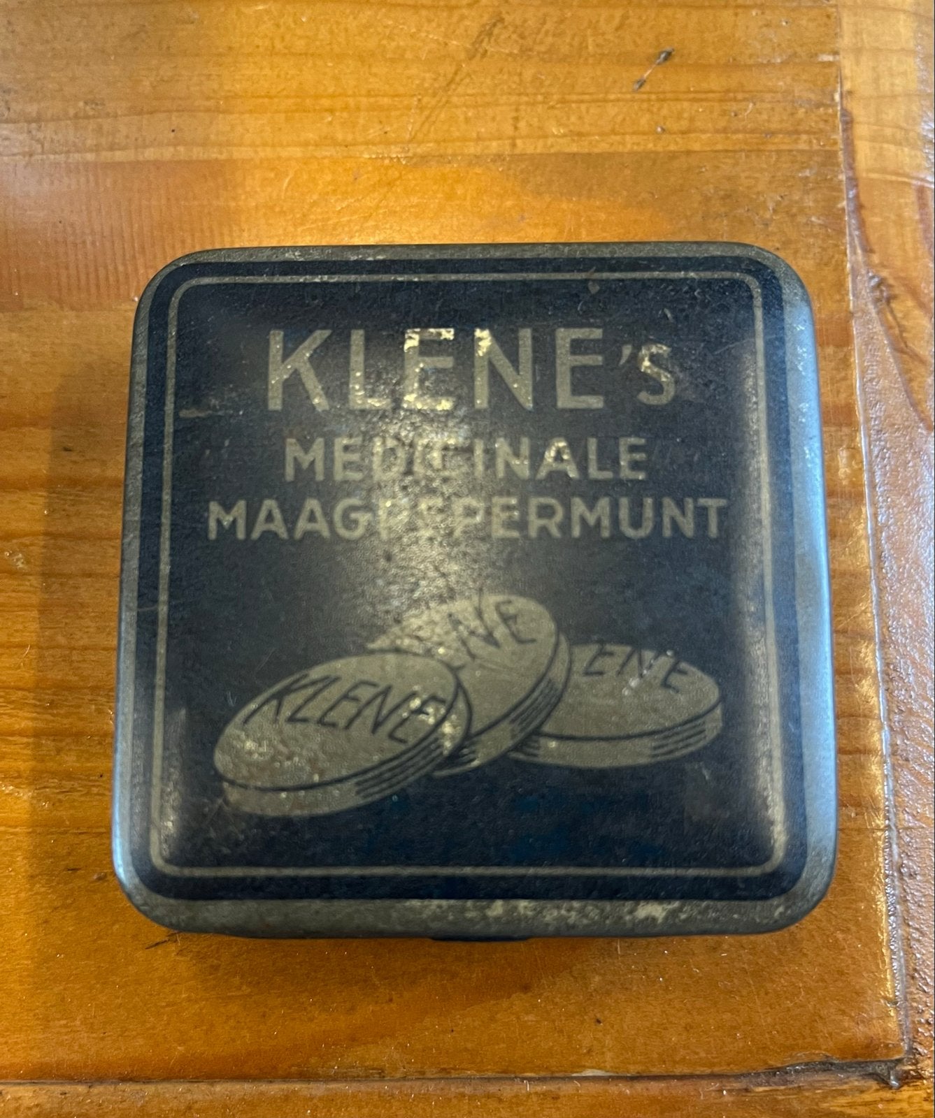 Vintage Klene's Medicinale Maagpepermunt blikje, Ophalen of Verzenden