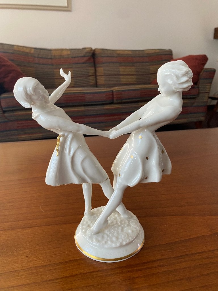 Porseleinen beeldje 2 danseressen - Hutschenreuther, Ophalen of Verzenden, Zo goed als nieuw, Mens