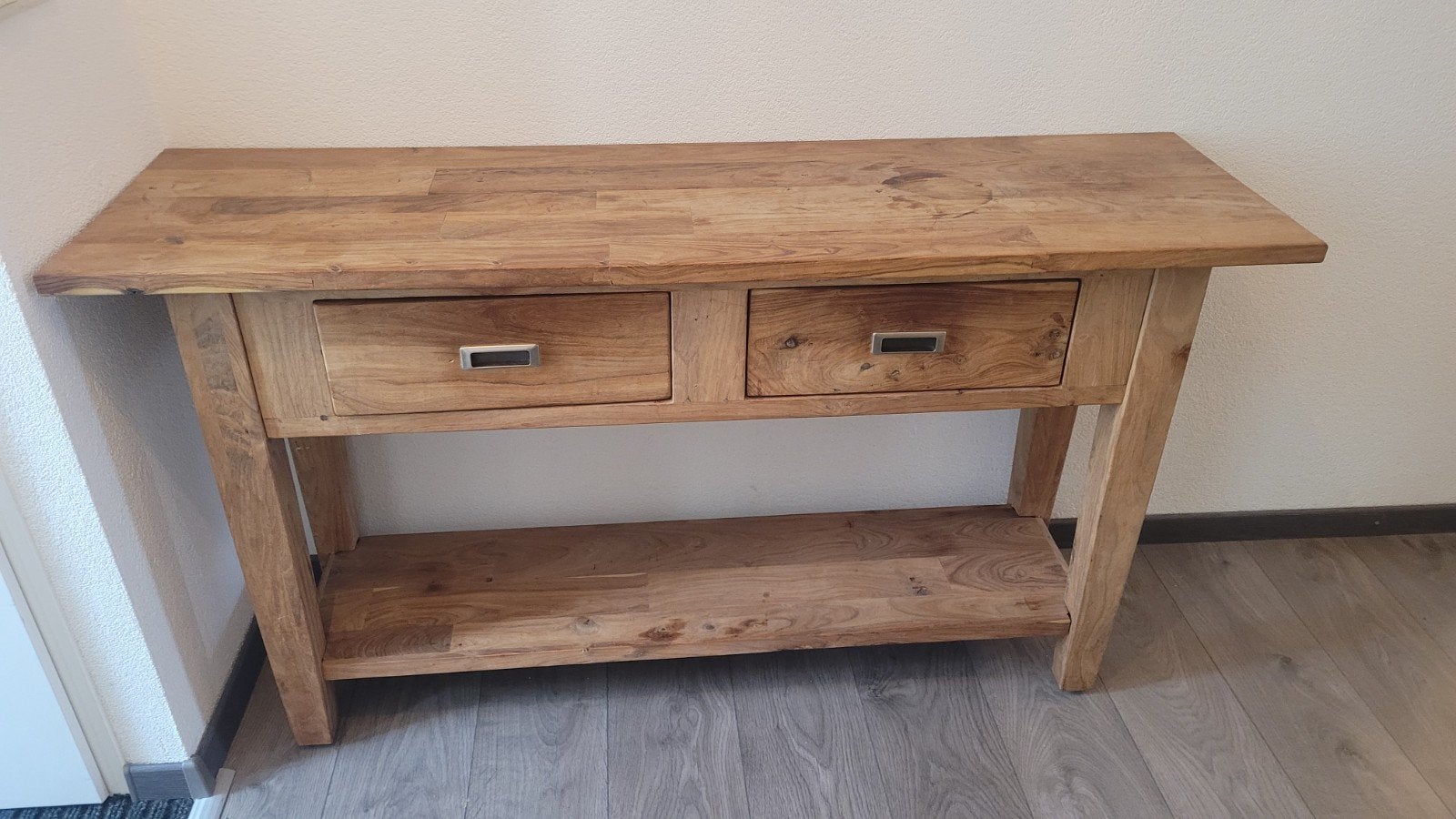 Teakhouten sidetable/haltafel - opknapper, Ophalen of Verzenden, Gebruikt, Hout