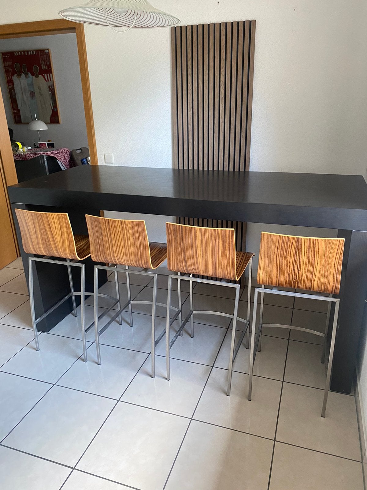 Bulthaup Bartafel met Barkrukken ,, Huis en Inrichting, Ophalen, Gebruikt, Bruin, Overige typen