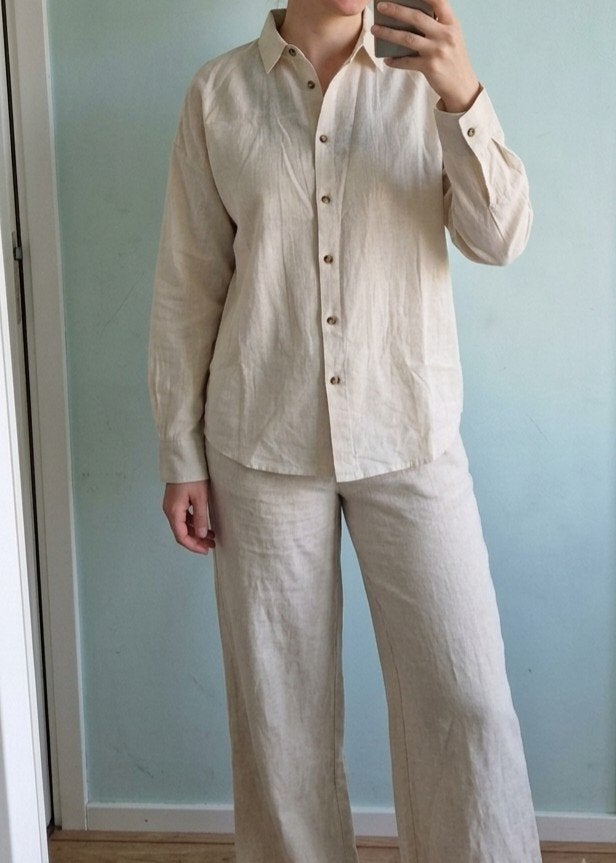 Nieuw beige linnen overhemd van Esmara maat 36, Beige, Nieuw, Maat 36 (S), Esmara