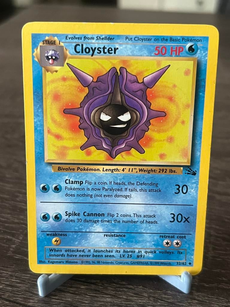 Cloyster (32/62) - Fossil Set - EX/Good, Ophalen of Verzenden, Gebruikt, Losse kaart