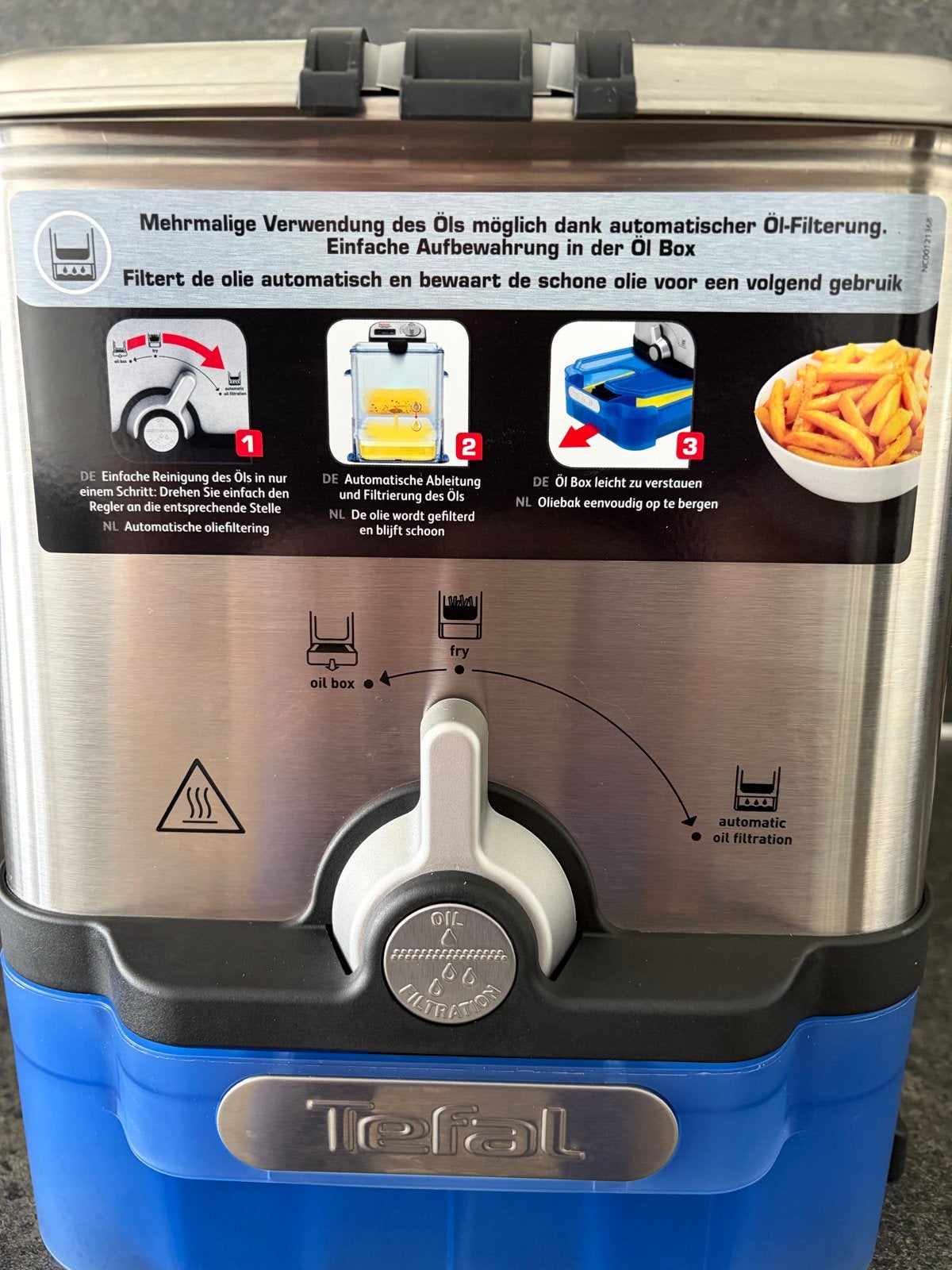 Tefal Oleoclean Frituurpan, 3 tot 4 liter, Ophalen, Zo goed als nieuw, Uitneembare binnenpan