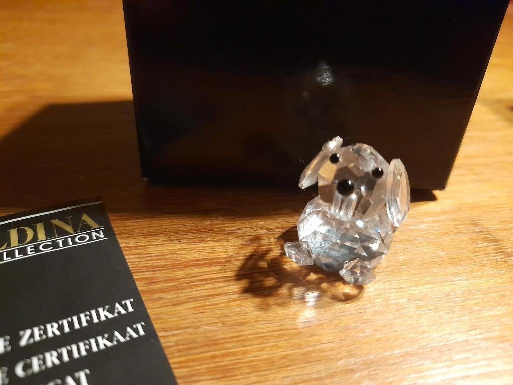Mini hondje Oostenrijks kristal Goldina art collection, Verzamelen, Ophalen of Verzenden, Nieuw, Dier