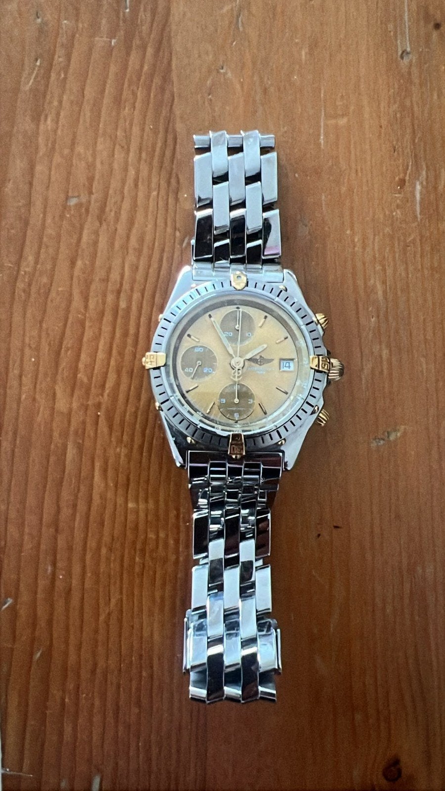 Breitling Chronomat Two-Tone (Staal/Goud), Sieraden, Tassen en Uiterlijk, Horloges | Dames, Ophalen, Staal, Overige merken