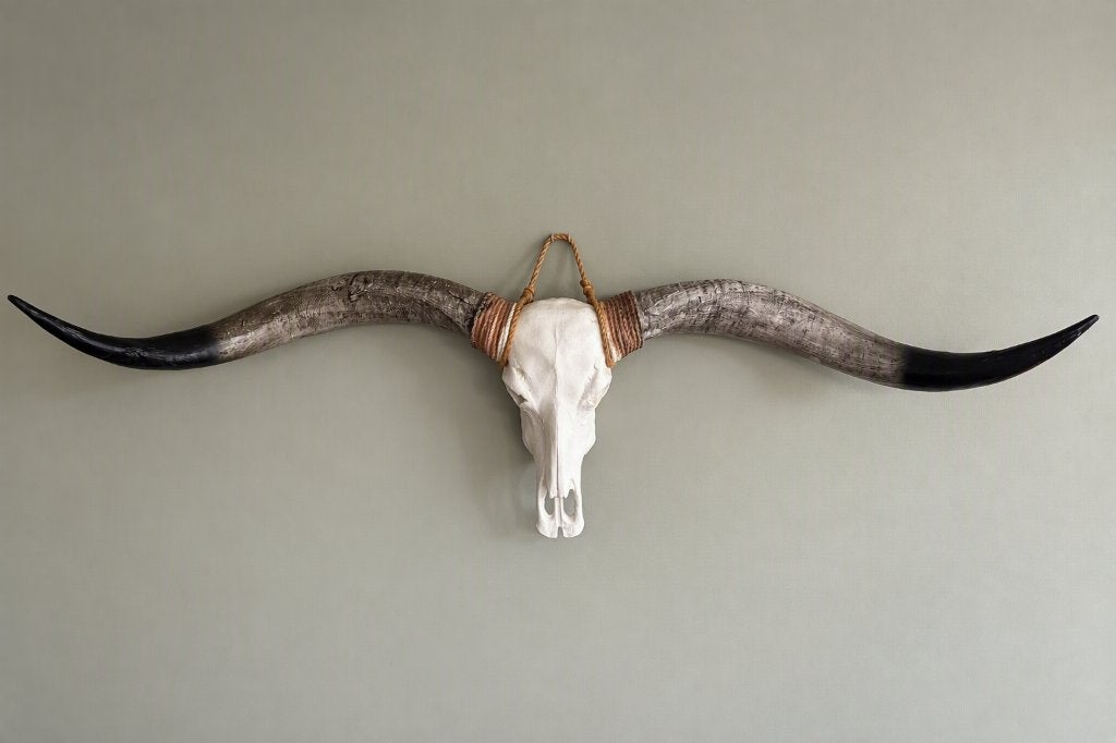 prachtige XXL longhorn schedel met grote decoratieve hoorns., Ophalen, 170 cm, 45 cm, Decoratieobject