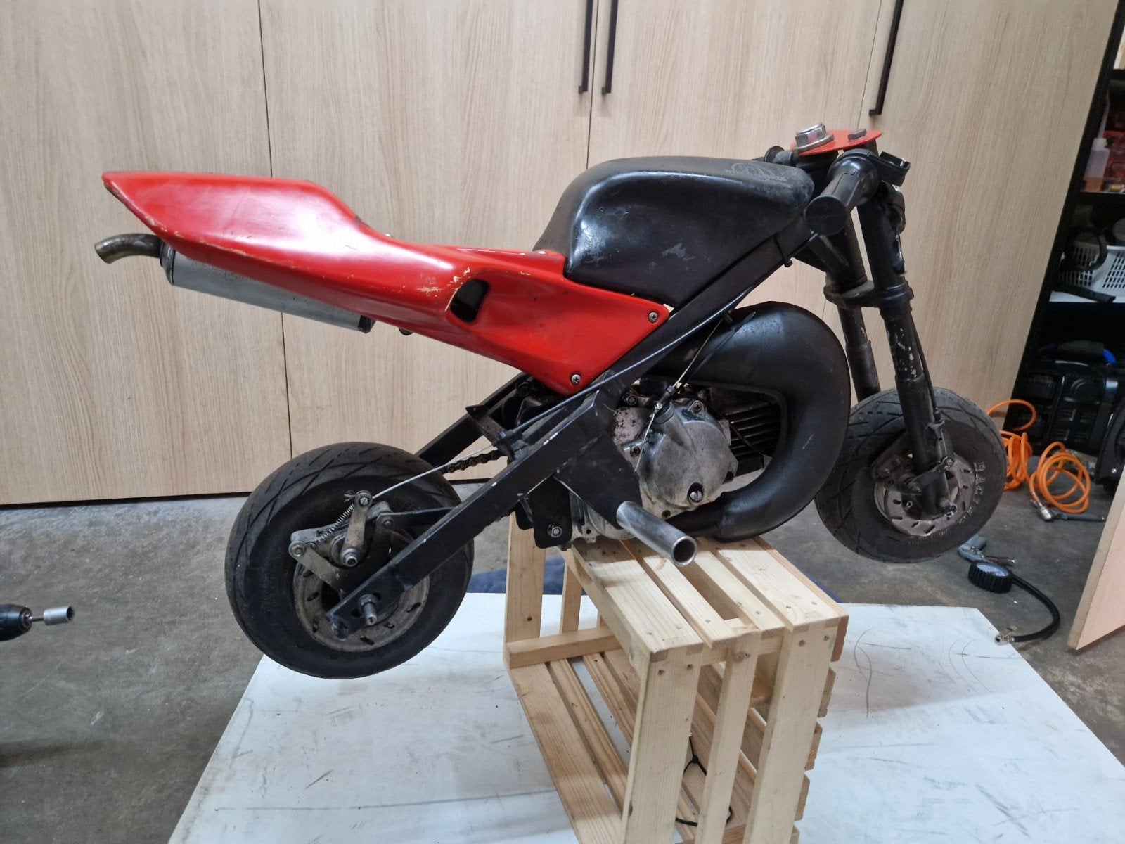 Unieke Minibike met Betrouwbaar Puch Blok - Opknapper, Fietsen en Brommers, Brommers | Puch, Ophalen, Gebruikt, 50 cc