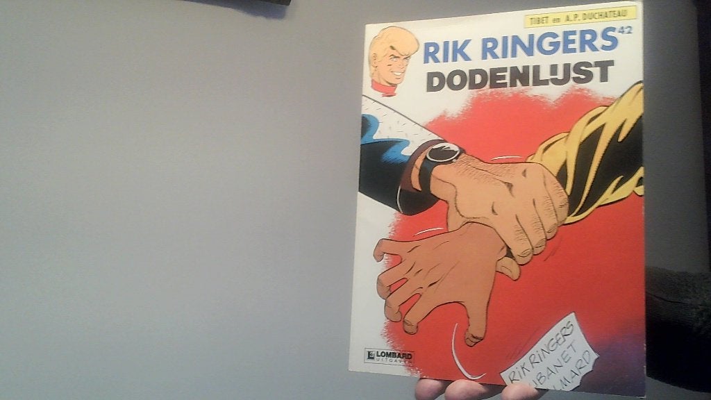 rik ringers nr 42 dodenlijst eerste druk lombard uit 1986, Eén stripboek, Ophalen of Verzenden, Zo goed als nieuw