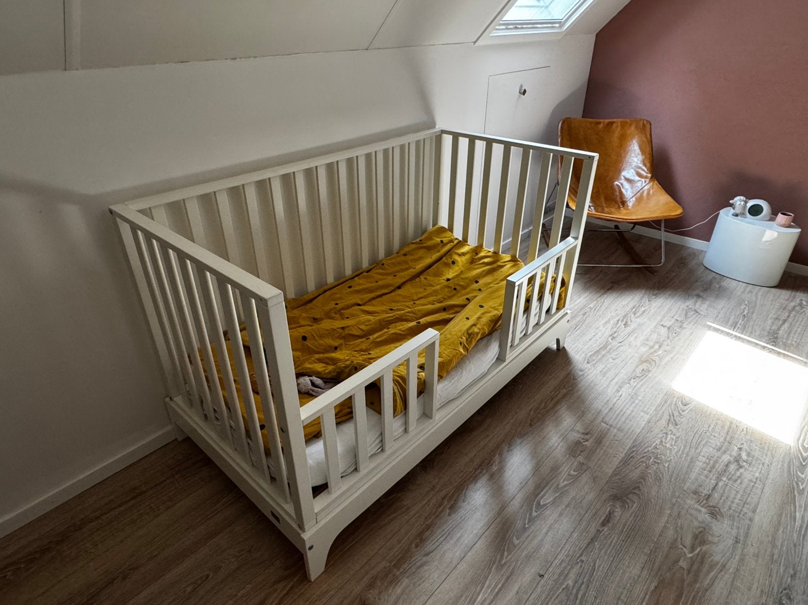 Kinderbed, meegroei ledikant 70x140 childhome, 70 tot 85 cm, Zo goed als nieuw, Matras, 140 tot 160 cm