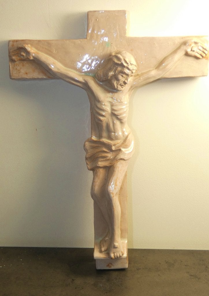 Petri Tegelen - Crucifix - wand kruisbeeld [2053], Antiek en Kunst, Ophalen of Verzenden