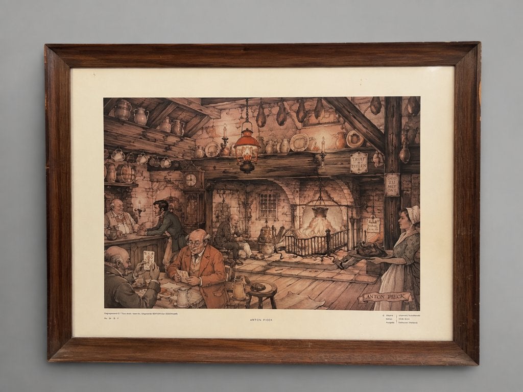 Schilderij Anton Pieck - de Herberg, Antiek en Kunst, Kunst | Schilderijen | Klassiek, Overige stijlen, Ophalen of Verzenden, Overige onderwerpen