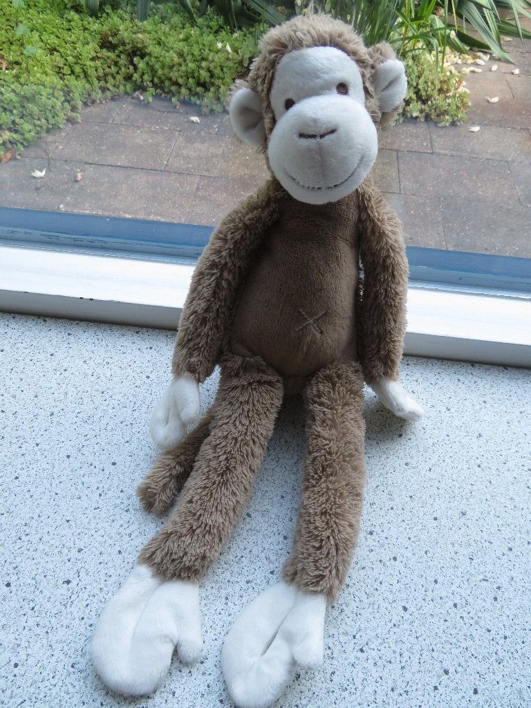 Aap Monkey merk Happy Horse bruin meet ca 42 cm, Kinderen en Baby's, Speelgoed | Knuffels en Pluche, Happy Horse, Wasbaar, Ophalen of Verzenden