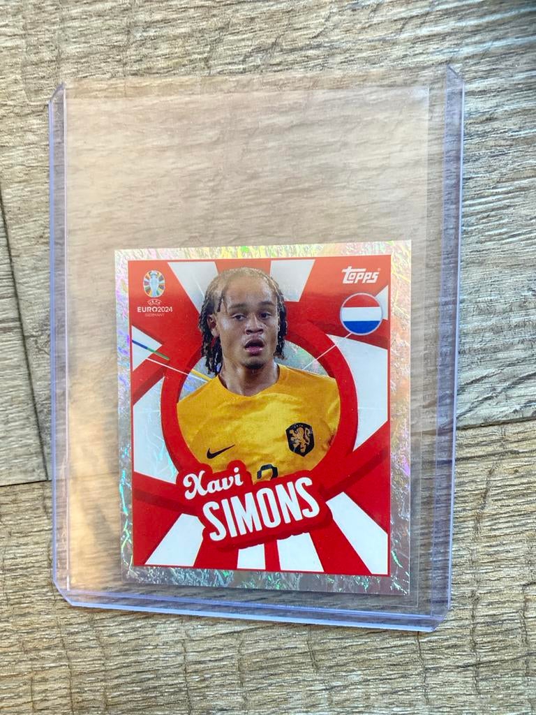 Topps Euro 2024 Xavi Simons Sticker Oranje Nederland, Ophalen of Verzenden, Nieuw, Sticker