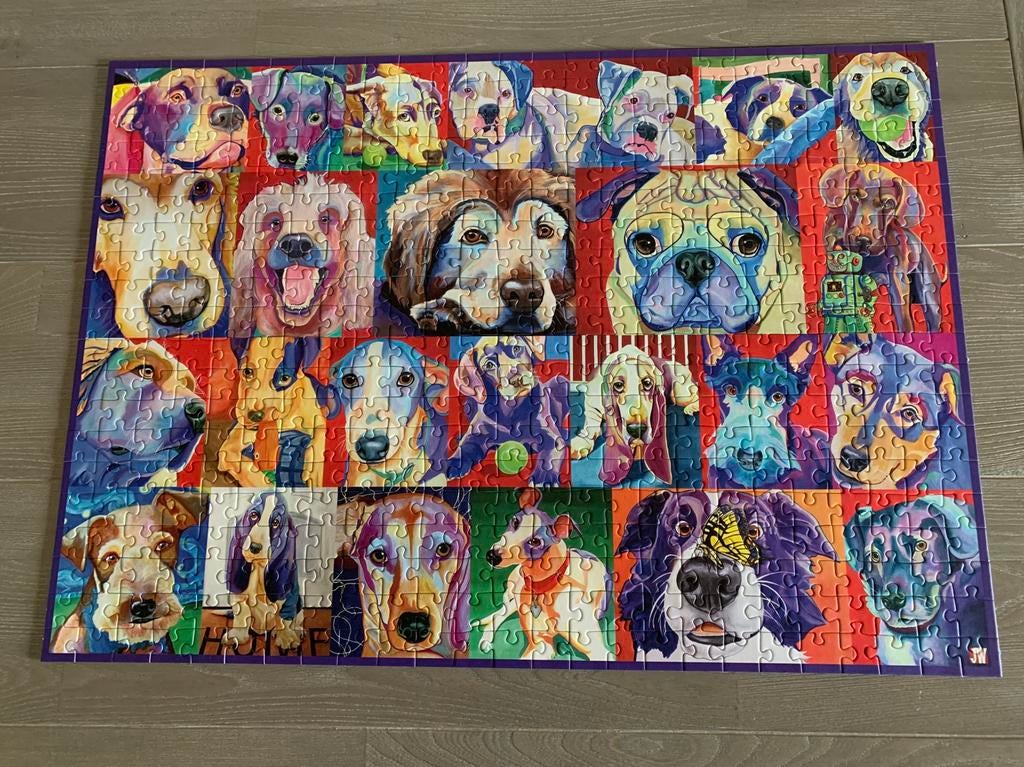Ravensburger puzzel honden 500 stukjes extra groot, Ophalen of Verzenden, 500 t/m 1500 stukjes, Zo goed als nieuw, Legpuzzel