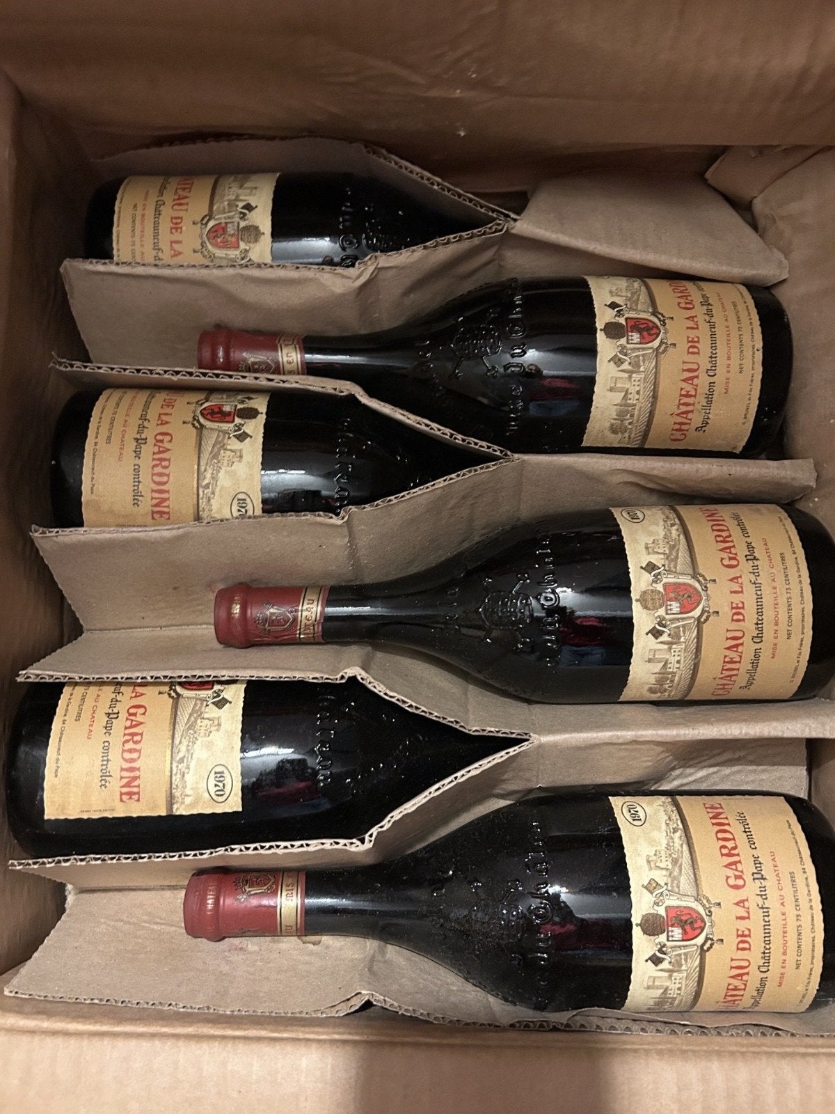 Château de la Gardine 1970 – Châteauneuf-du-Pape – 24 flesse, Ophalen, Gebruikt, Frankrijk, Rode wijn