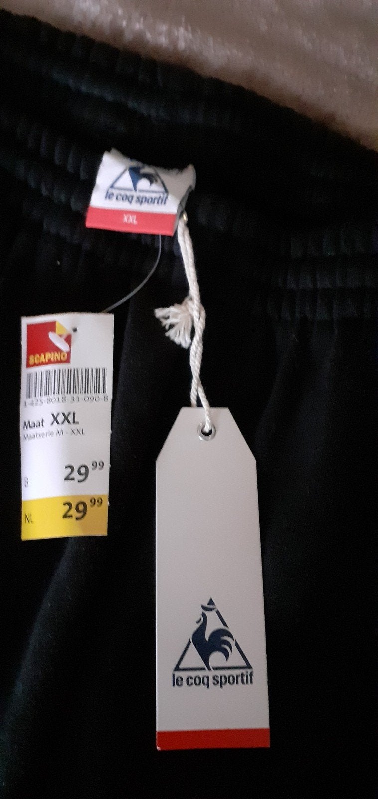 heren trainingsbroek zwart  XXL, Nieuw, Ophalen of Verzenden, Broek of Spijkerbroek, Le Coq Sportif