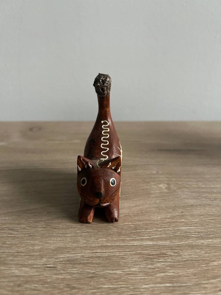 Houten kat midden 8, Ophalen, Gebruikt, Dier
