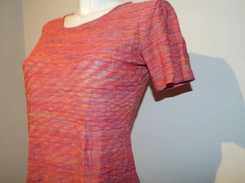 Missoni vintage shirt gemelleerd van kleuren vintage It 42, Korte mouw, Missoni, Maat 36 (S), Gedragen