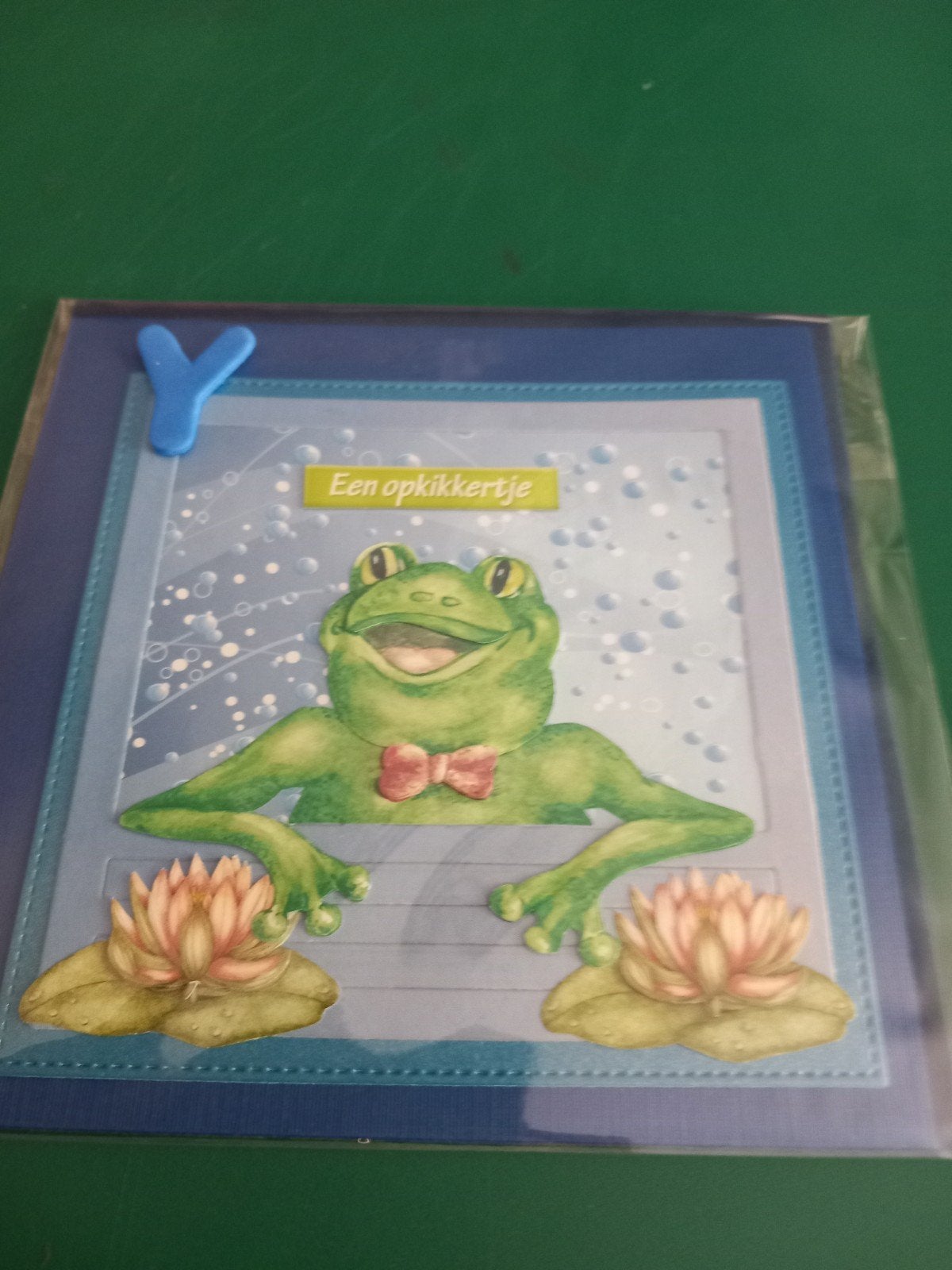 Zelfgemaakte dubbele vierkante kaart, Ophalen of Verzenden, Zo goed als nieuw, Kerst