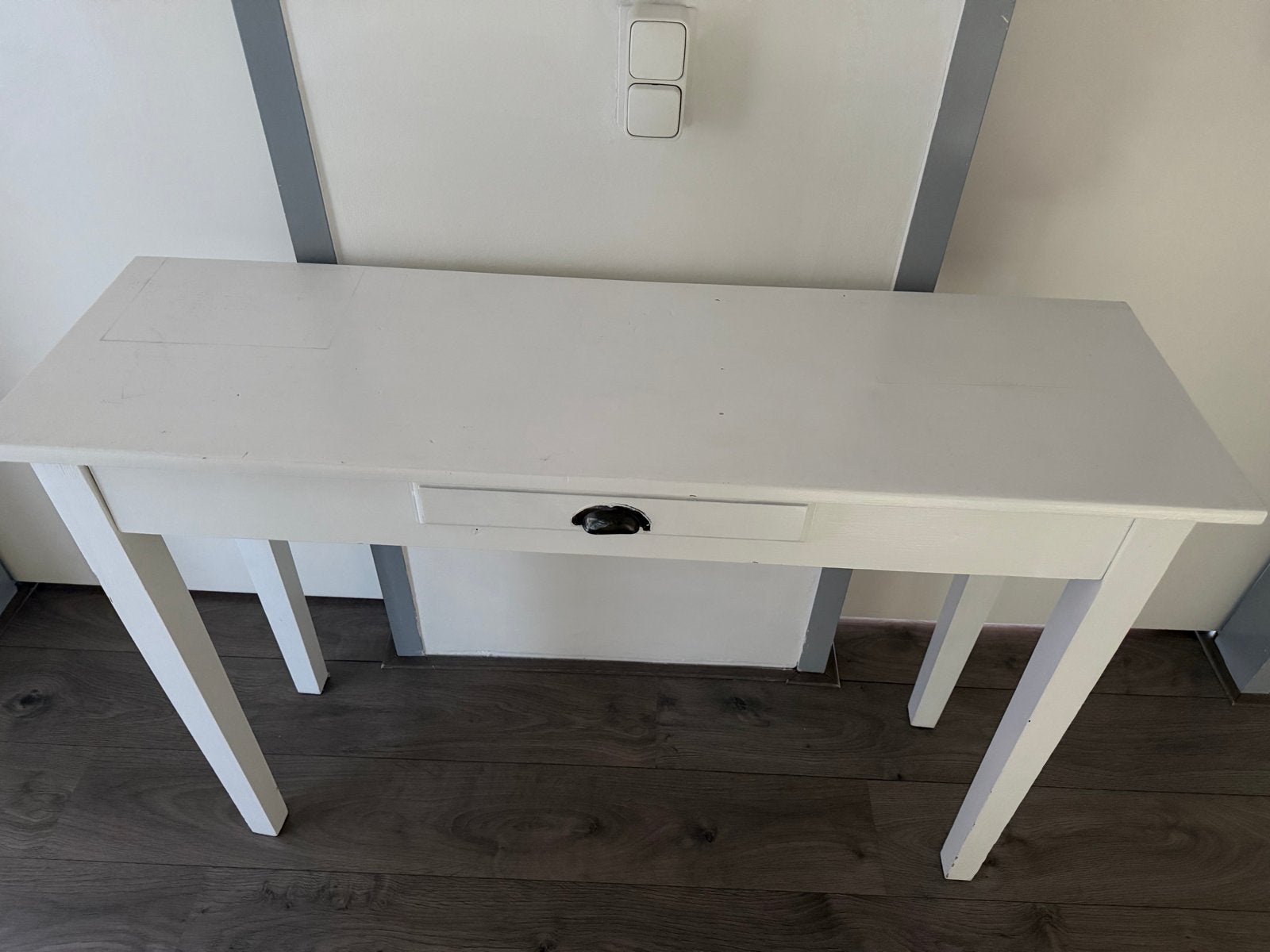 Witte sidetable, Ophalen, Gebruikt, 100 tot 150 cm, 25 tot 50 cm