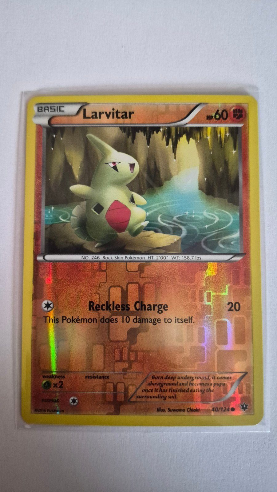 Larvitar 40/124 – XY Fates Collide, Verzenden, Zo goed als nieuw, Losse kaart