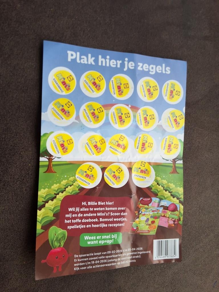 Lidl Minis spaarkaart - Vol met zegels, Ophalen of Verzenden, Winkel, Super of Benzinepomp, Volle spaarkaart