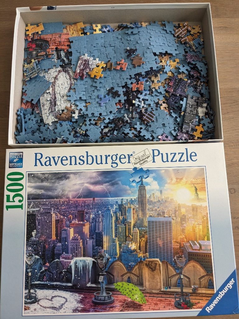 Ravensburger Puzzel 1500 New York, Hobby en Vrije tijd, Denksport en Puzzels, Ophalen, 500 t/m 1500 stukjes, Zo goed als nieuw
