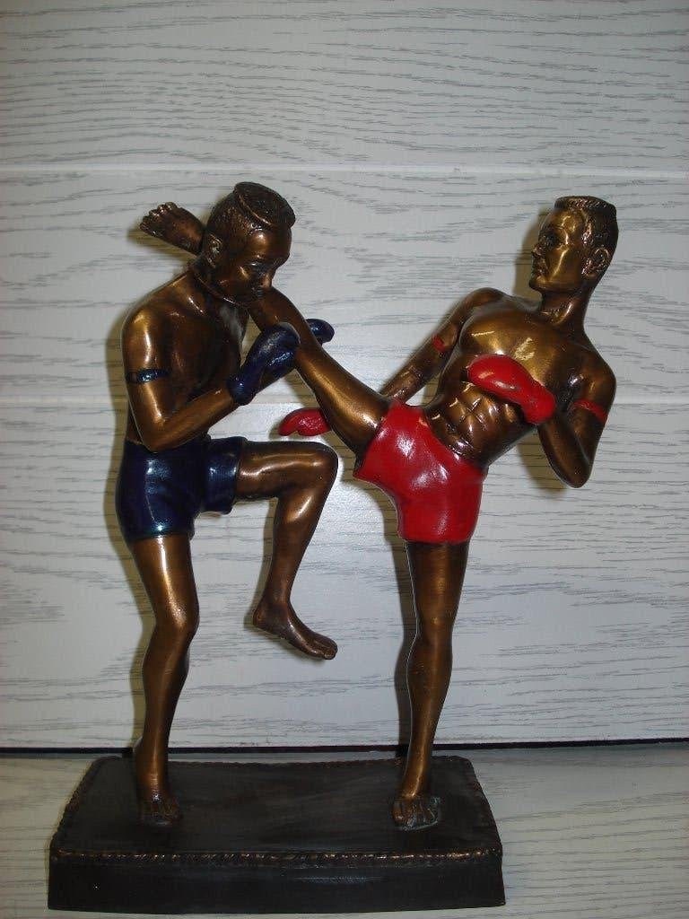 Beeld Brons Thai Boxing  Muay Thai   24 Cm Hoog, Antiek en Kunst, Ophalen of Verzenden, Brons