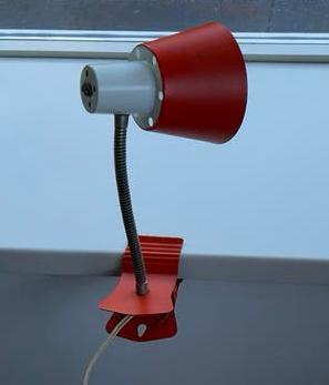 Vintage oranje klemlamp bureaulamp Hala, Ophalen of Verzenden, Zo goed als nieuw
