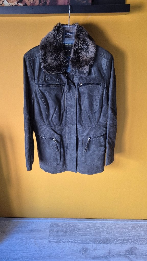 Leren winterjas van Donna D, Donna D, Bruin, Maat 42/44 (L), Ophalen of Verzenden