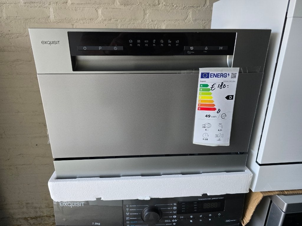 Nieuwe grijze mini opzet compacte vaatwasser D klasse