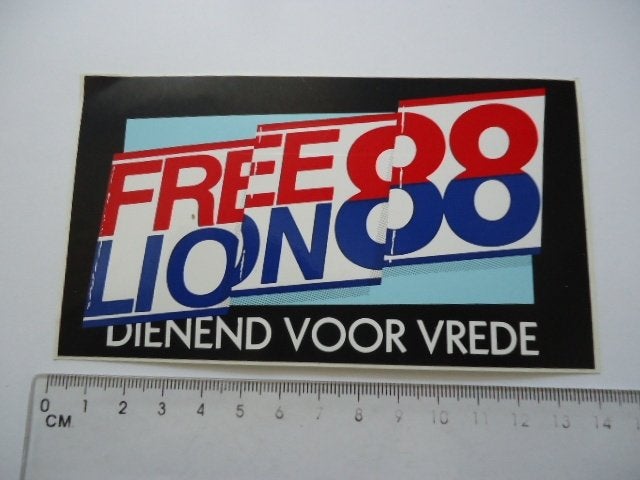 sticker oud Leger FREE LION vrede militair dienstplicht, Verzenden, Zo goed als nieuw, Bedrijf of Vereniging