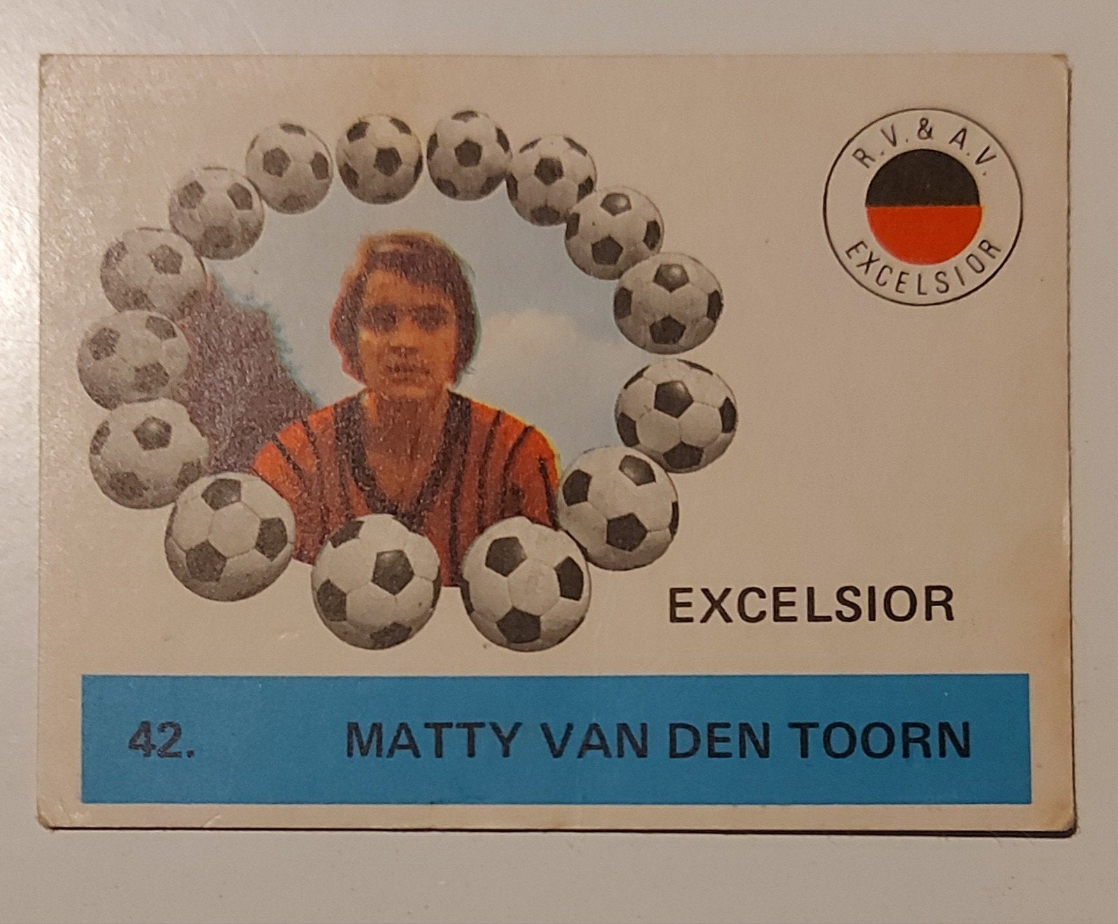 Excelsior Monty Gum 1971 Matty van den Toorn, Verzenden, Zo goed als nieuw, Overige binnenlandse clubs, Poster, Plaatje of Sticker