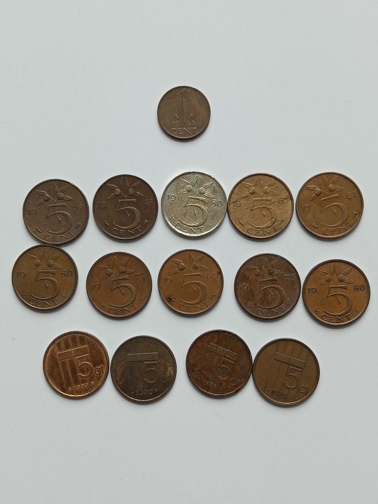 Diverse 5 cent munten, Postzegels en Munten, Munten | Nederland, Ophalen of Verzenden, Koningin Juliana, 5 cent, Losse munt