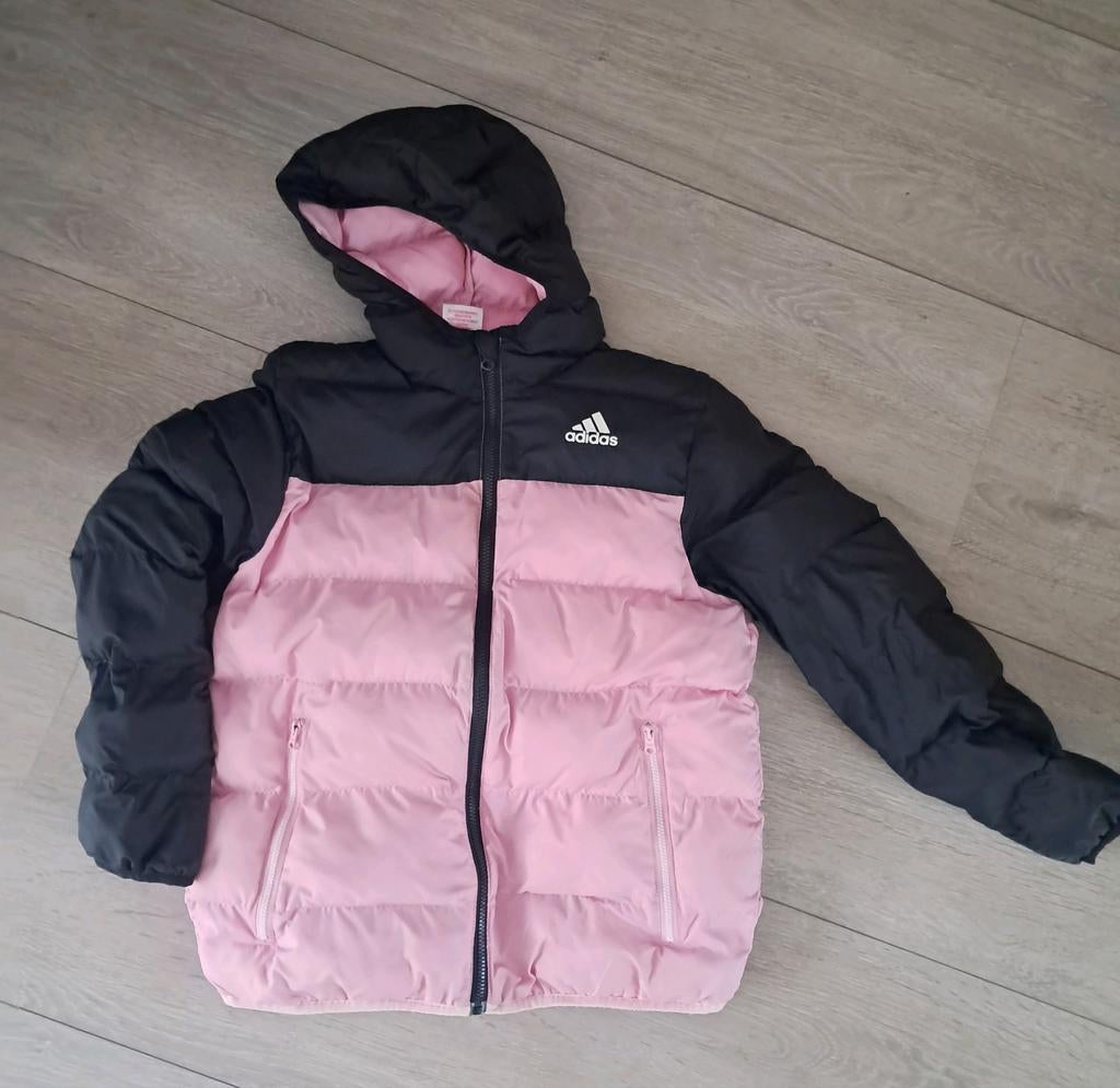 Adidas winterjas roze/zwart, maat 152 (11-12 jaar), Ophalen of Verzenden, Gebruikt, Adidas, Meisje