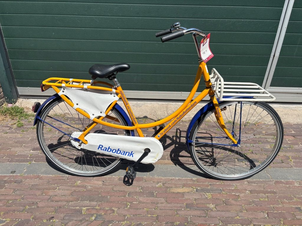 Fietshokje Houtplein: Damesfiets Orange 1spd, Terugtraprem, Gebruikt, Niet ingevuld, Versnellingen