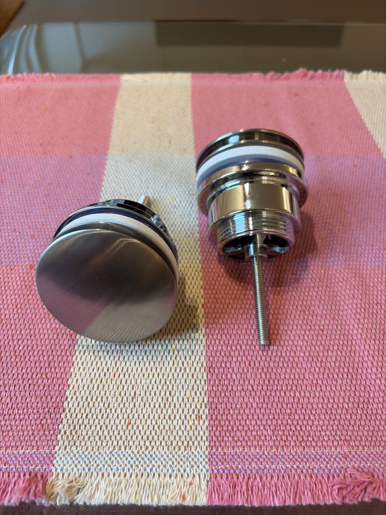 Set afvoerplug geborsteld metaal/rvs, Doe-het-zelf en Verbouw, Sanitair, Nieuw, Overige typen, Rvs, Ophalen of Verzenden
