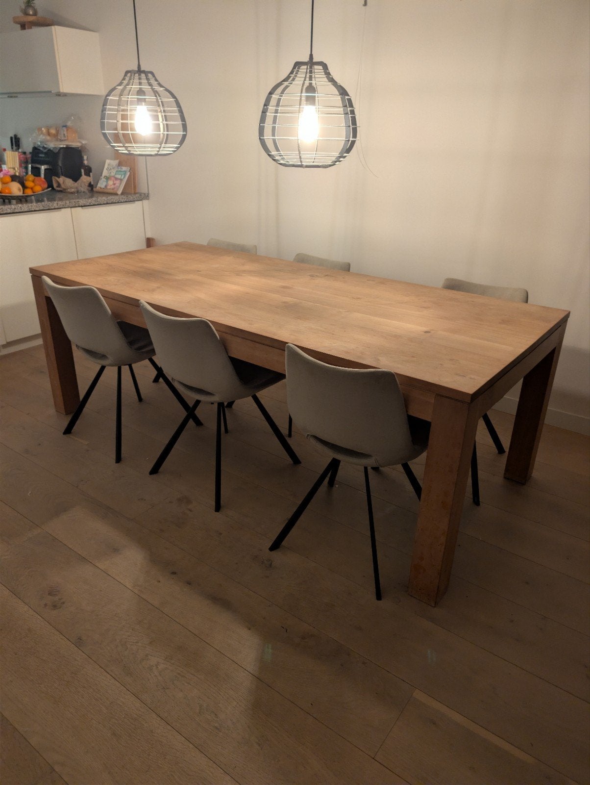Teakhouten eettafel 220x100 cm, Ophalen, Gebruikt, 100 tot 150 cm, Teakhout