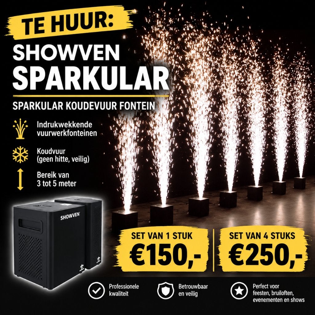te huur: koudvuurfonteinen – 3 tot 5 meter, Ophalen of Verzenden, Nieuw, Overige typen, Overige