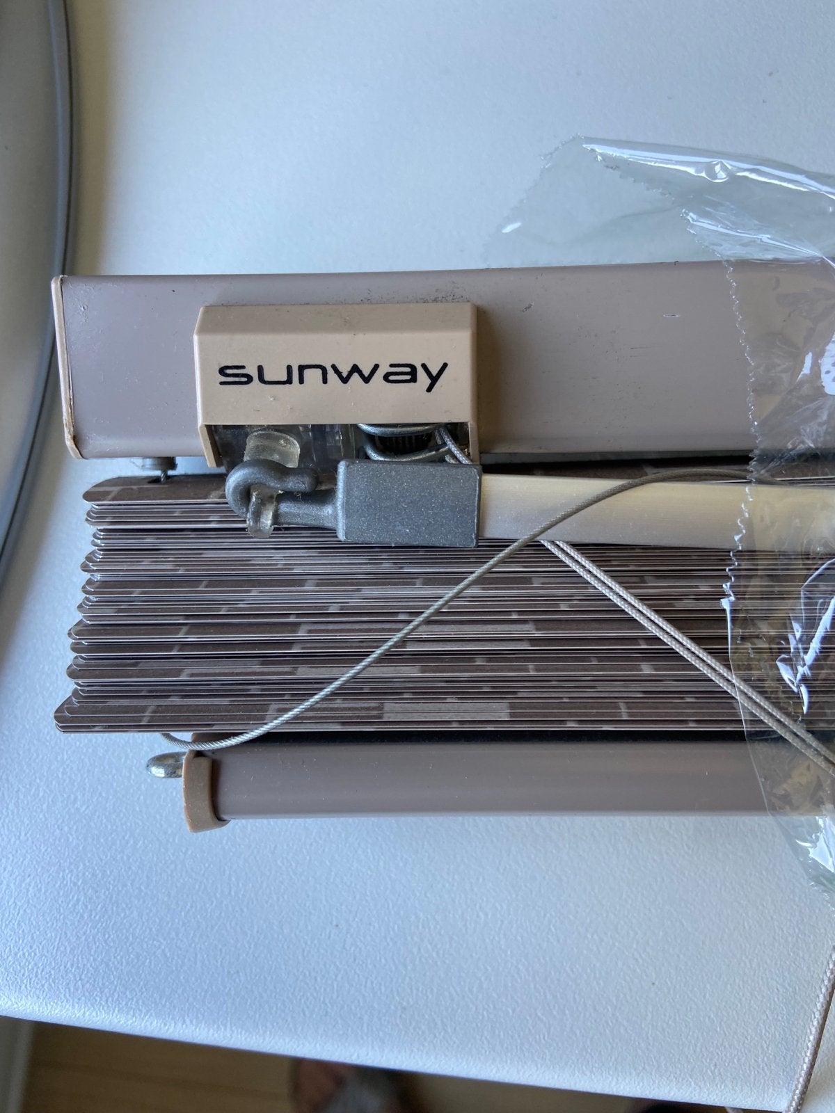 Sunway jaloezieën met patroon - 7 stuks, Ophalen, Gebruikt, Bruin