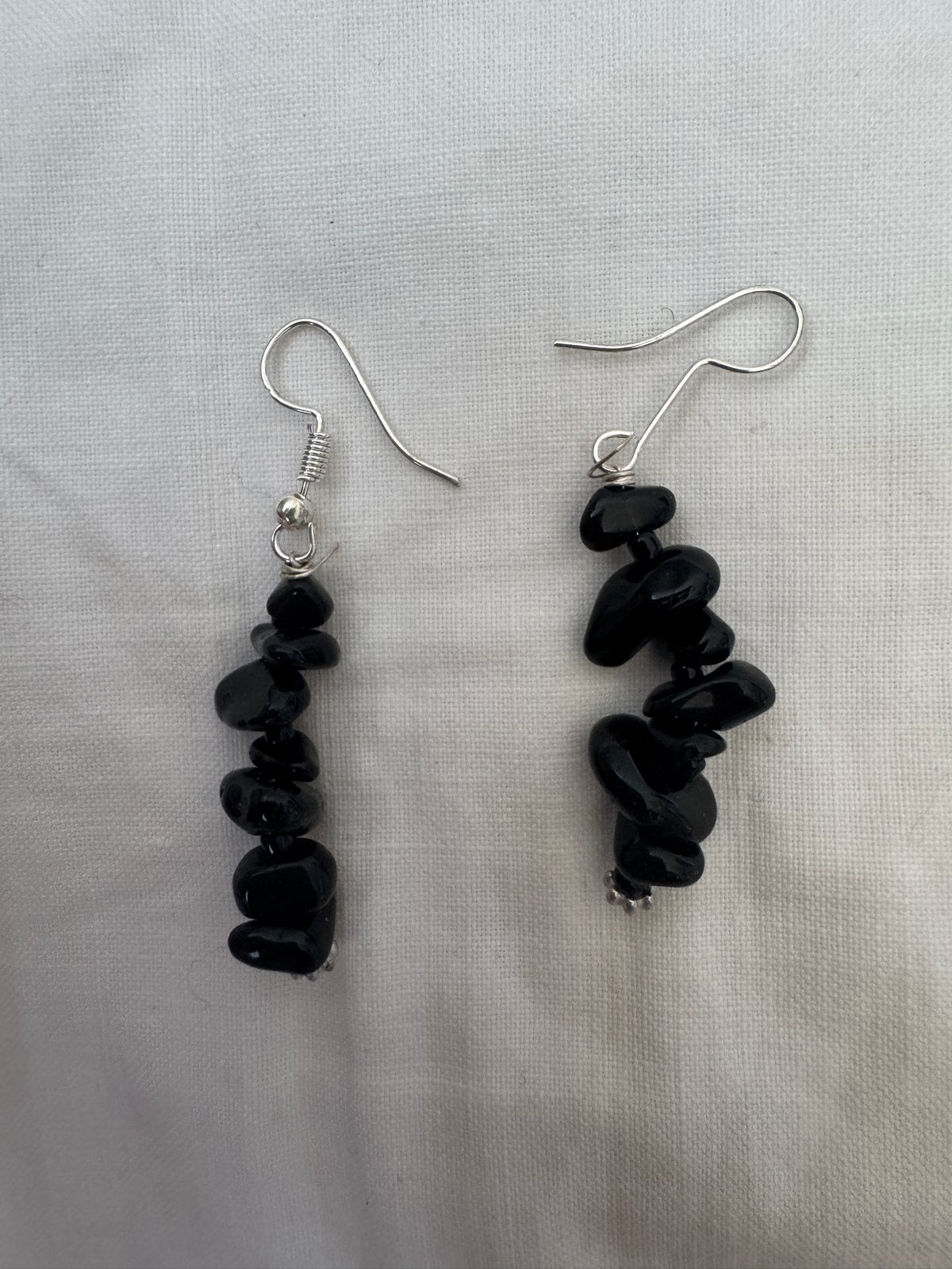 Zwarte oorbellen met steentjes, Sieraden, Tassen en Uiterlijk, Oorbellen, Overige materialen, Hangers, Zwart, Nieuw