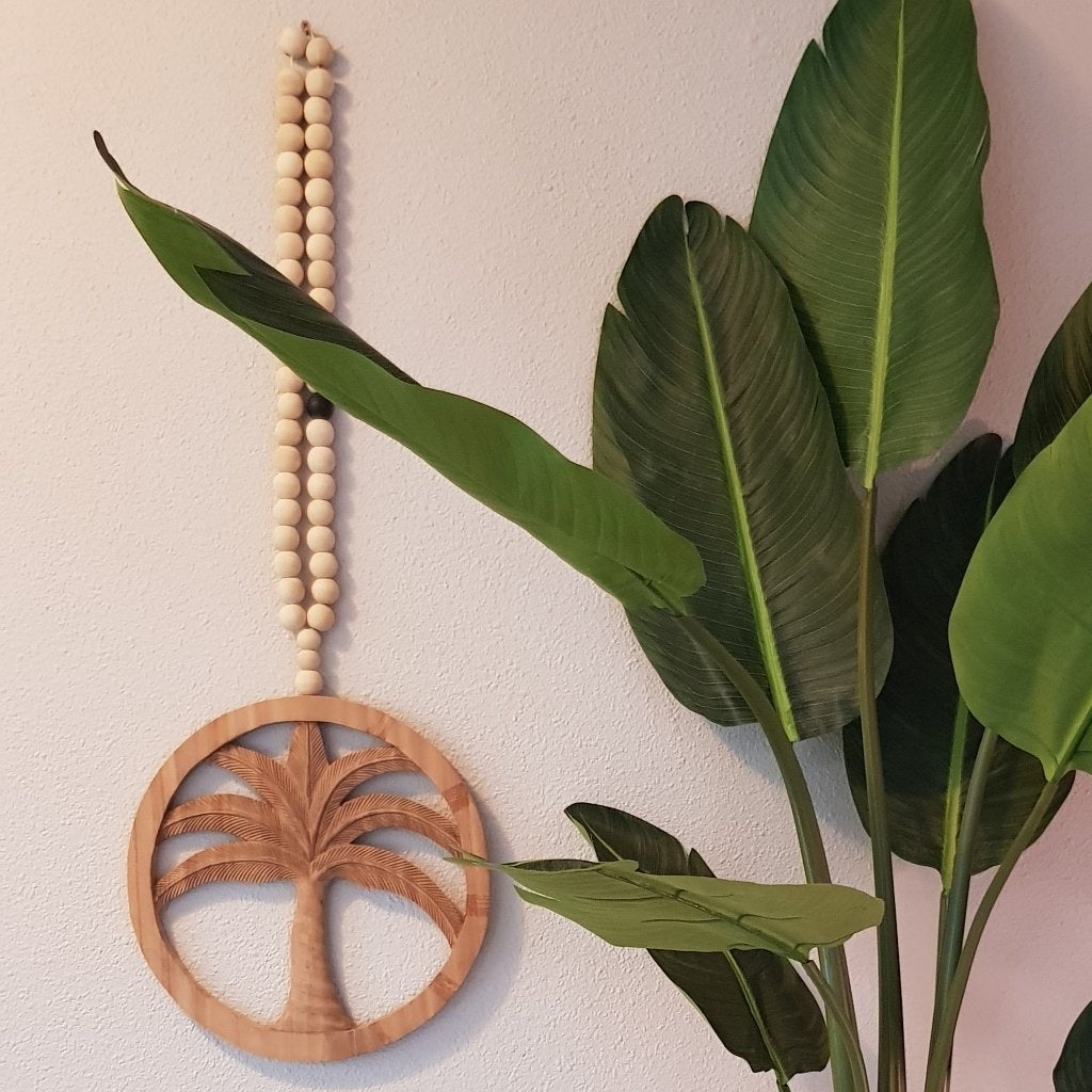 Houten muurdecoratie uit Bali - UNIEK - Op = Op, Huis en Inrichting, Hout, Ophalen of Verzenden, Bruin, Handgemaakt