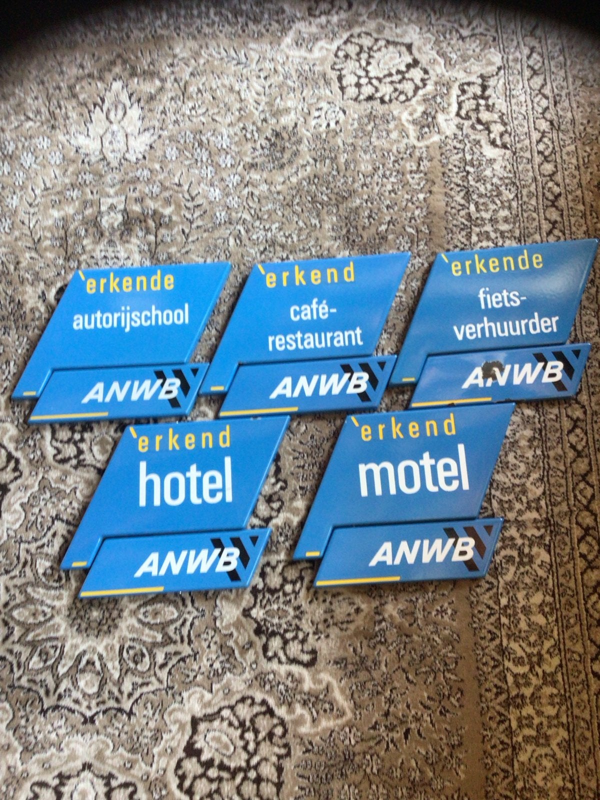 ANWB Erkend Borden - Set van 5, Ophalen of Verzenden