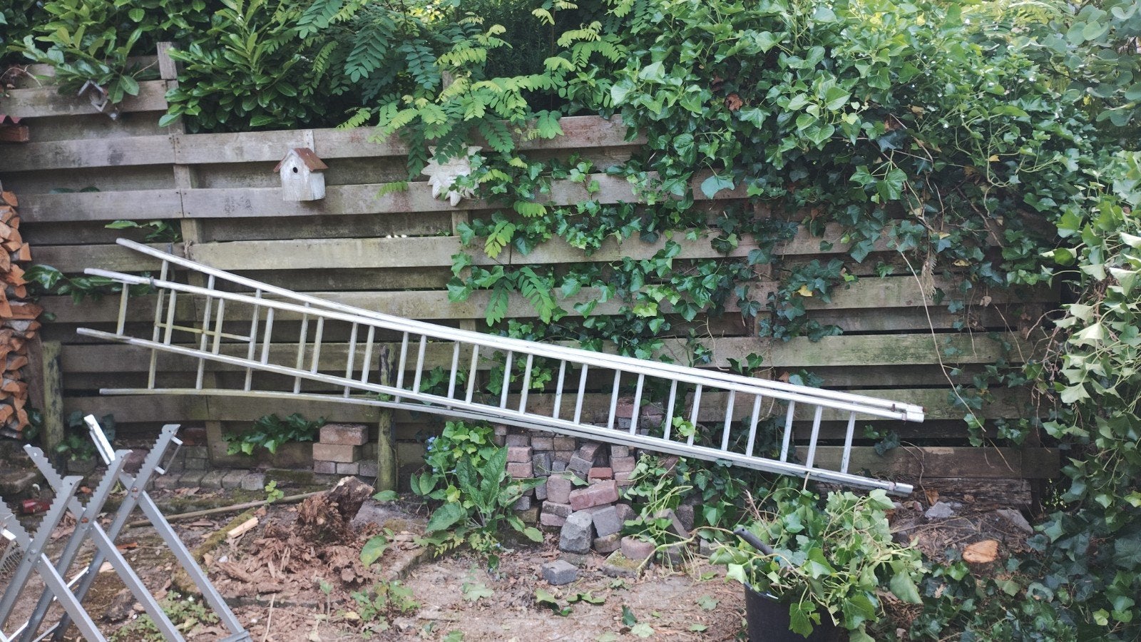 Aluminium ladder - 4 meter of meer, Doe-het-zelf en Verbouw, Ladders en Trappen, Ophalen of Verzenden, Gebruikt, 4 meter of meer