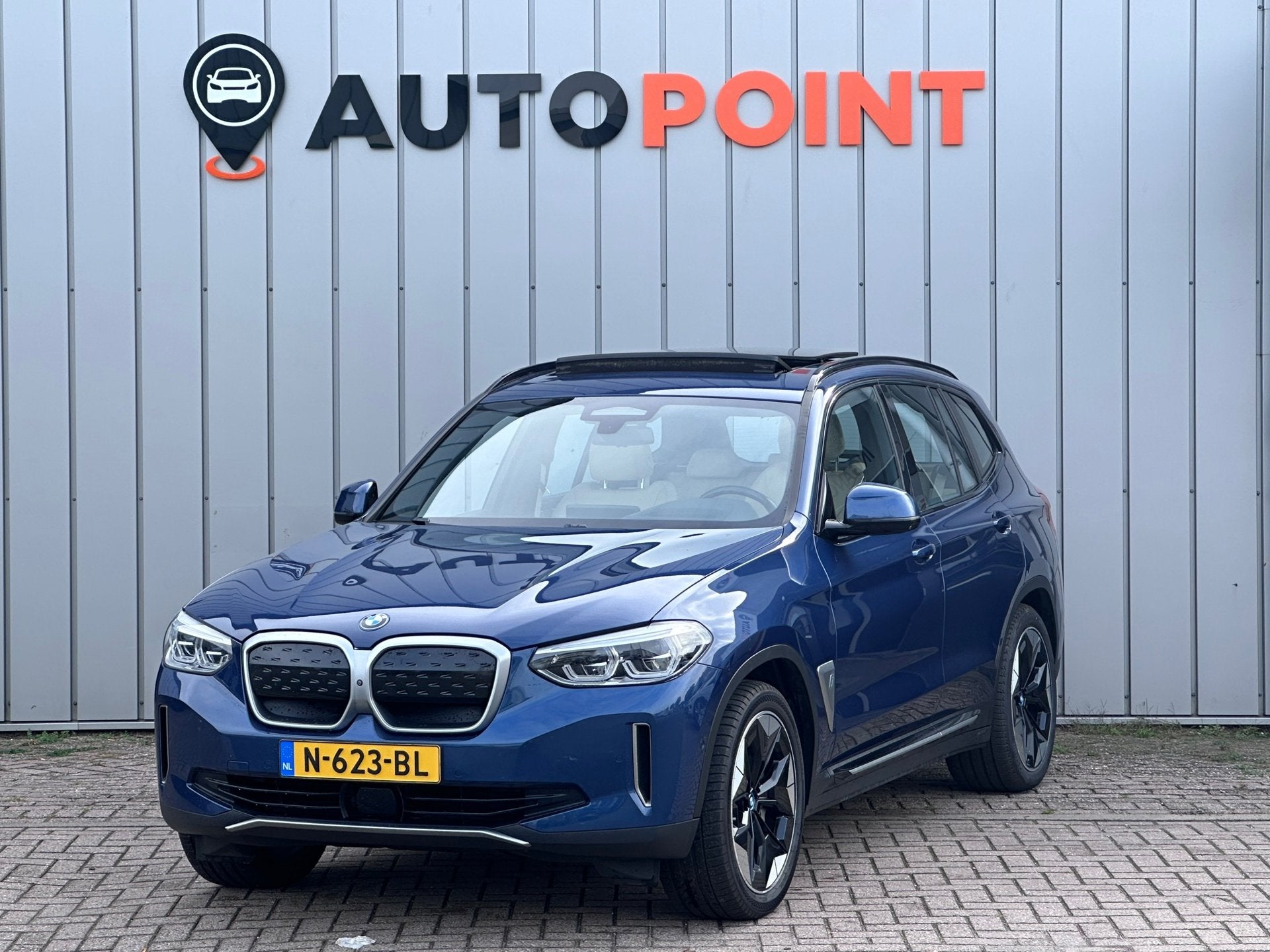 BMW IX3 High Executive 80 kWh SOH 95% Harman Kardon PANO/HEA, Dealer onderhouden, Achterwielaandrijving, Gebruikt, Blauw