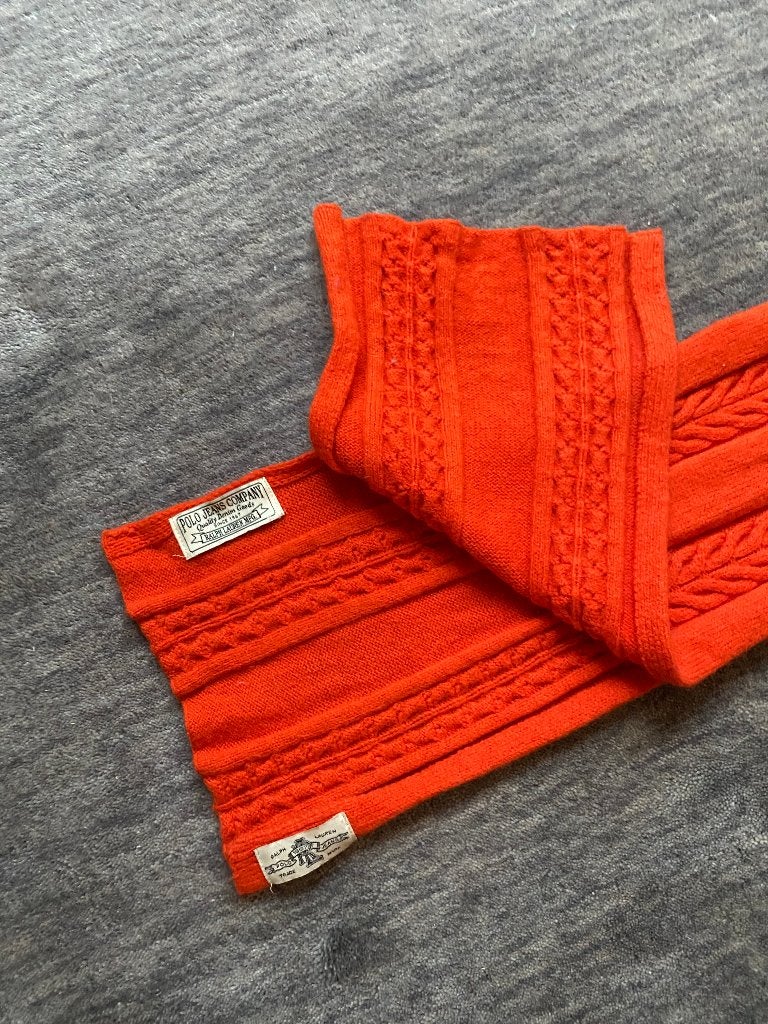 Nieuw - Oranje Ralph Lauren Muts & Sjaal Set - S/M, Ralph Lauren, Nieuw, Overige maten, Ophalen of Verzenden